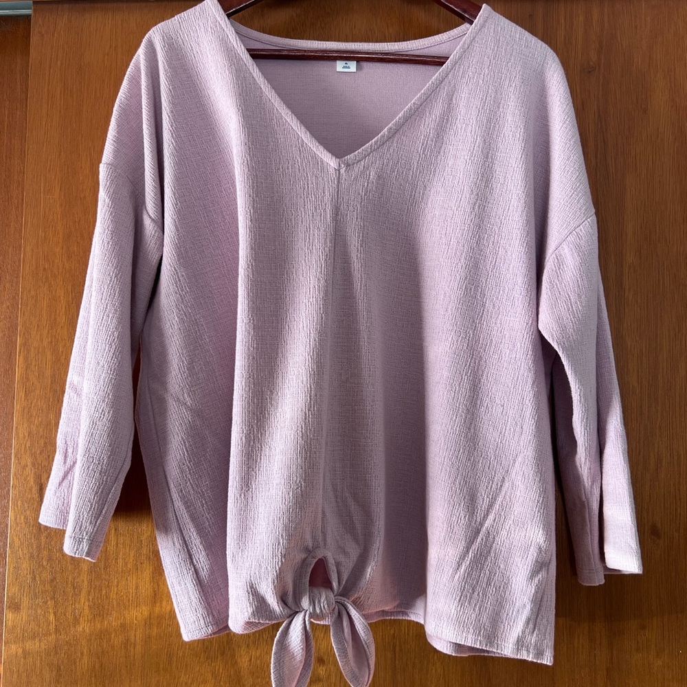 Old Navy Women's V-Neck Tie-Front Blouse - Light Purple